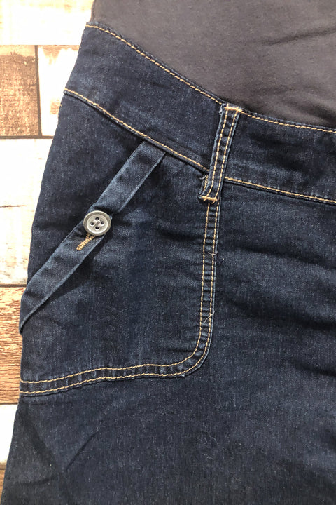Jupe en jeans bleu foncé (m) - Maternité seconde main Thyme   