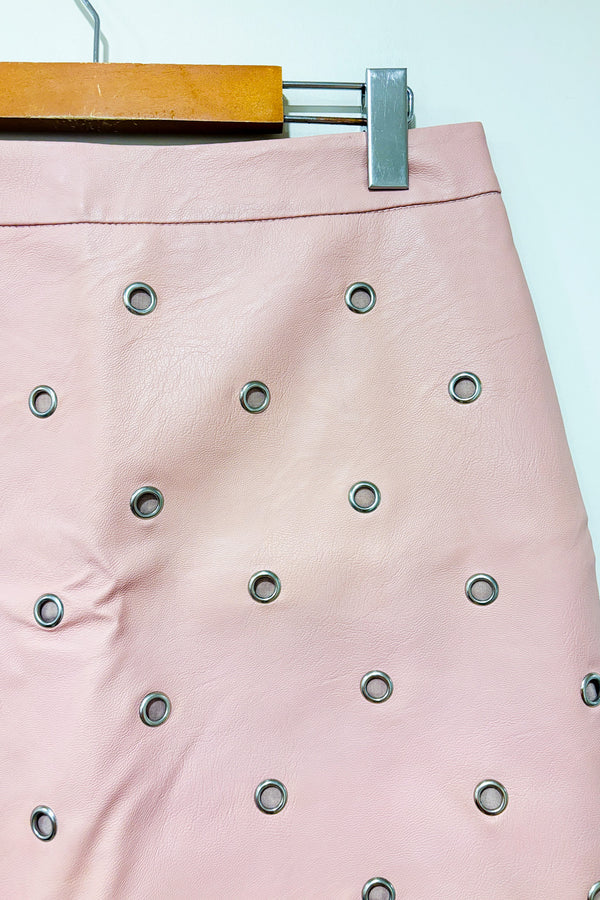 Jupe rose faux cuir* seconde main - Top Shop- La Penderie du Paradis