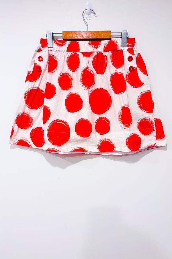 Mini jupe crème à pois rouges* seconde main - Patrizia Pepe- La Penderie du Paradis