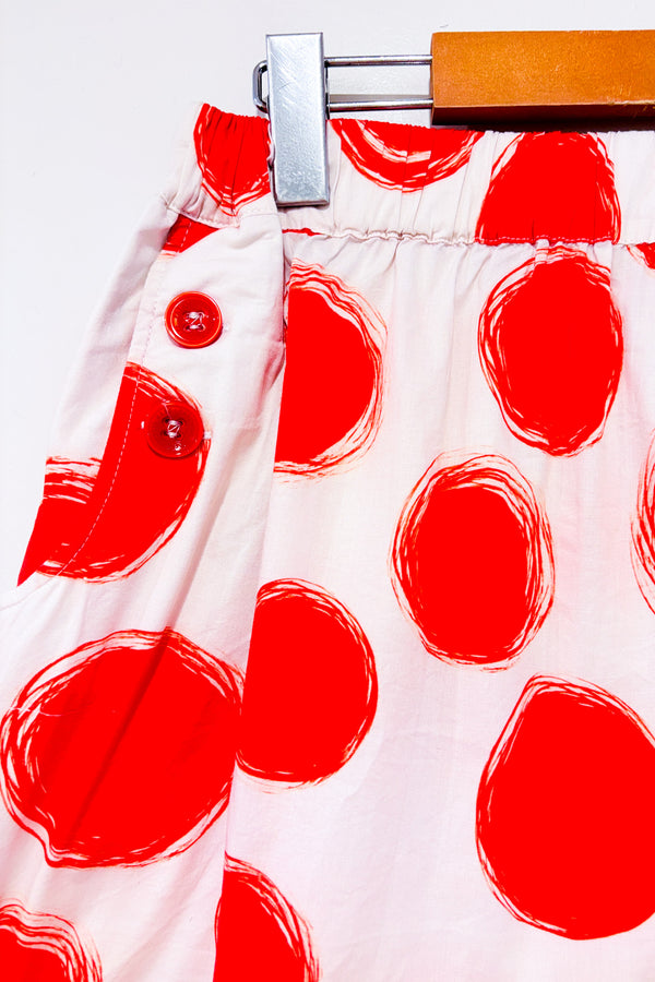 Mini jupe crème à pois rouges* seconde main - Patrizia Pepe- La Penderie du Paradis