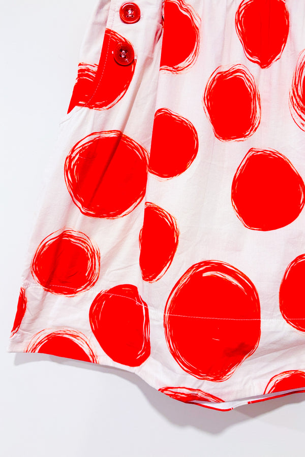 Mini jupe crème à pois rouges* seconde main - Patrizia Pepe- La Penderie du Paradis