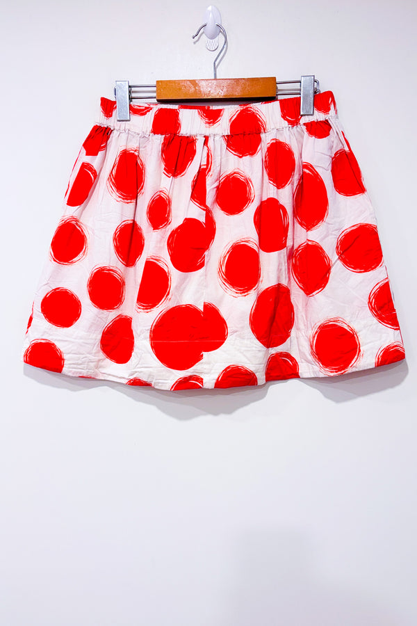 Mini jupe crème à pois rouges* seconde main - Patrizia Pepe- La Penderie du Paradis