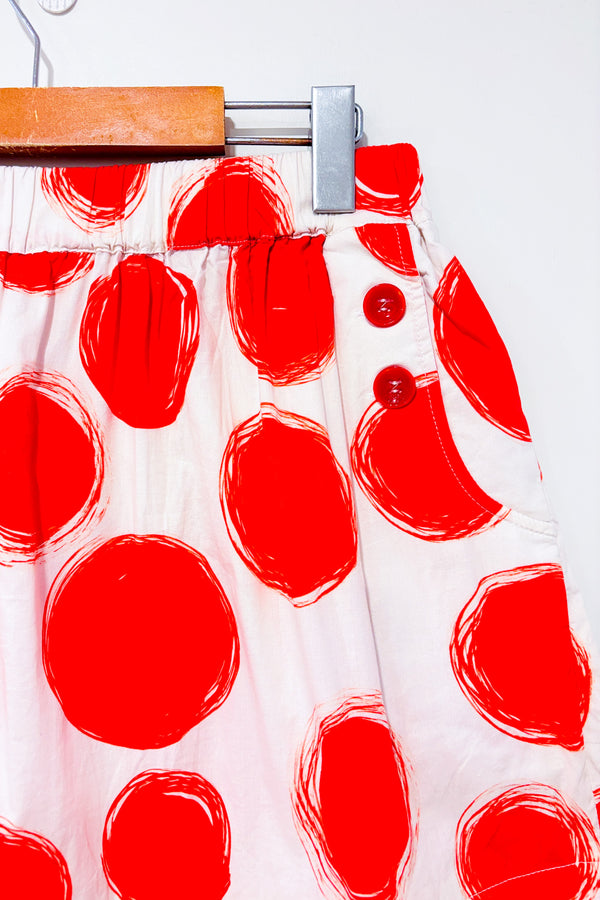 Mini jupe crème à pois rouges* seconde main - Patrizia Pepe- La Penderie du Paradis