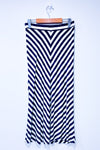 Jupe maxi marine et bleue motif chevron seconde main - Simons- La Penderie du Paradis