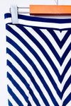 Jupe maxi marine et bleue motif chevron seconde main - Simons- La Penderie du Paradis
