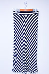Jupe maxi marine et bleue motif chevron seconde main - Simons- La Penderie du Paradis
