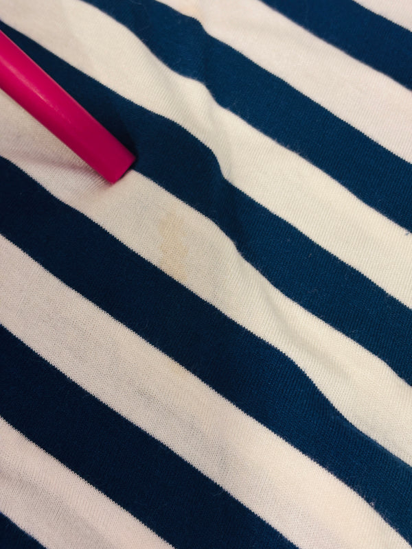 Jupe maxi marine et bleue motif chevron seconde main - Simons- La Penderie du Paradis