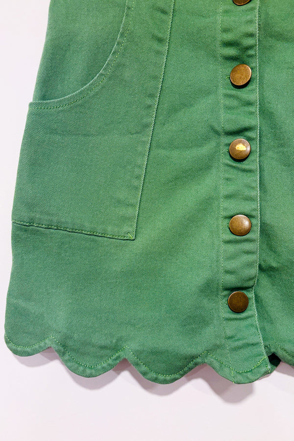 Jupe verte en denim seconde main - Smak Parlour- La Penderie du Paradis