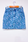 Jupe bleue fleurie en jeans* seconde main - Mariloup Wolfe- La Penderie du Paradis