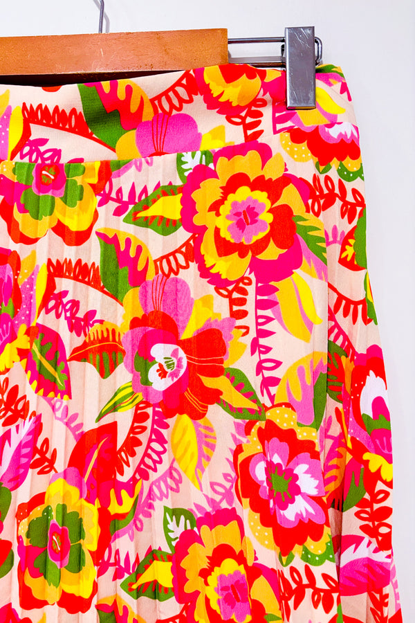 Jupe midi plissée multicolore* seconde main - Véro Collection- La Penderie du Paradis