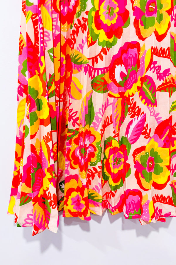 Jupe midi plissée multicolore* seconde main - Véro Collection- La Penderie du Paradis