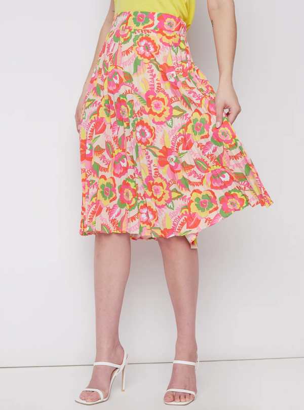 Jupe midi plissée multicolore* seconde main - Véro Collection- La Penderie du Paradis