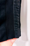 Jupe noire ajustée avec bandes faux cuir* seconde main - Bebe- La Penderie du Paradis