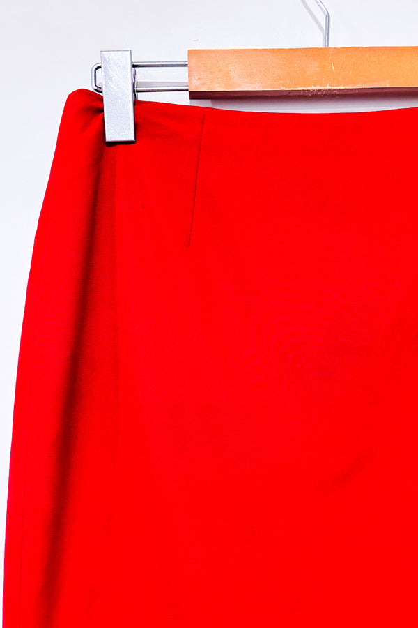 Jupe droite rouge classique seconde main - Tristan- La Penderie du Paradis