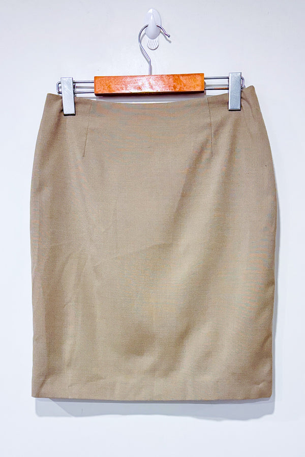 Jupe droite beige classique seconde main - Tristan- La Penderie du Paradis