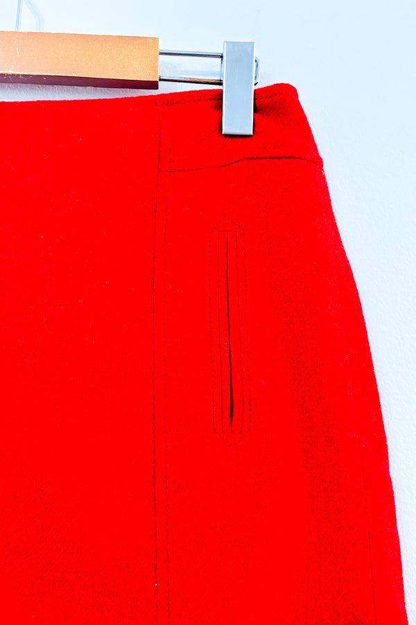 Jupe rouge en mélange de laine seconde main - Talbots- La Penderie du Paradis
