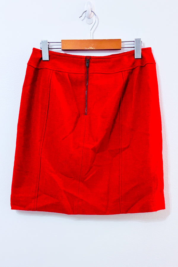 Jupe rouge en mélange de laine seconde main - Talbots- La Penderie du Paradis