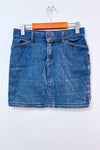 Jupe en jeans bleue Hip-Hugger extensible seconde main - GAP- La Penderie du Paradis