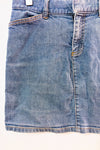 Jupe en jeans bleue Hip-Hugger extensible seconde main - GAP- La Penderie du Paradis