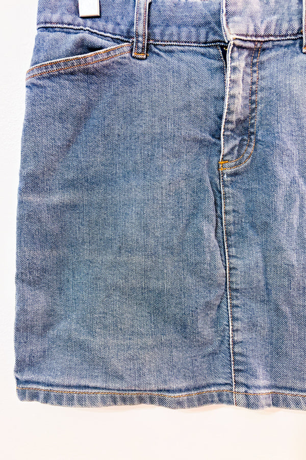 Jupe en jeans bleue Hip-Hugger extensible seconde main - GAP- La Penderie du Paradis