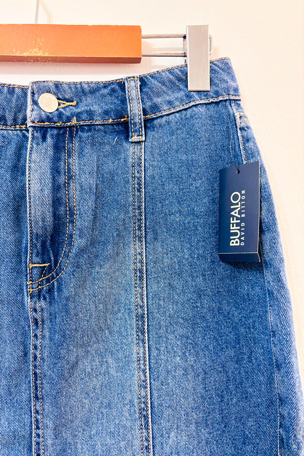 Jupe maxi en denim fendue à taille haute* seconde main - Buffalo David Bitton- La Penderie du Paradis