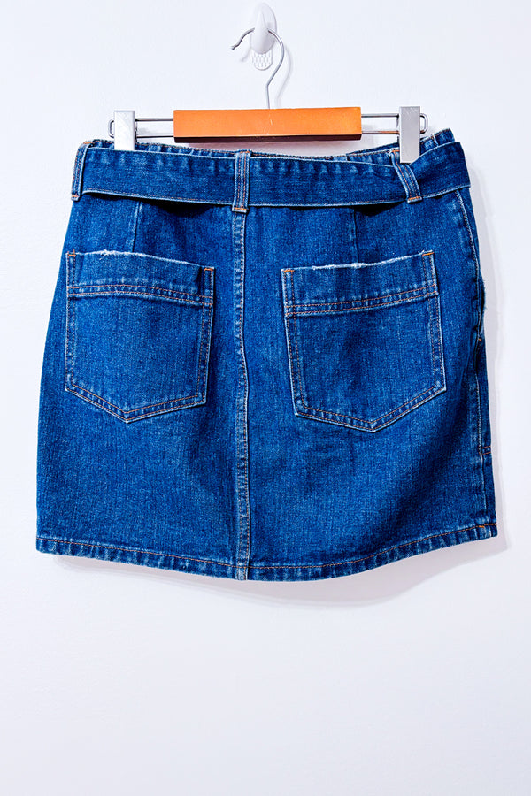 Mini-jupe en denim bleu à ceinture nouée* seconde main - Billabong- La Penderie du Paradis
