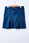 Jupe en denim bleu foncé plissée seconde main - Lois Jeans- La Penderie du Paradis