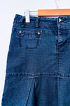 Jupe en denim bleu foncé plissée seconde main - Lois Jeans- La Penderie du Paradis