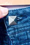 Jupe en denim bleu foncé plissée seconde main - Lois Jeans- La Penderie du Paradis