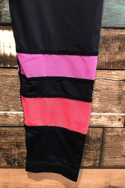 Legging noir avec bandes roses (s) seconde main Lolë   
