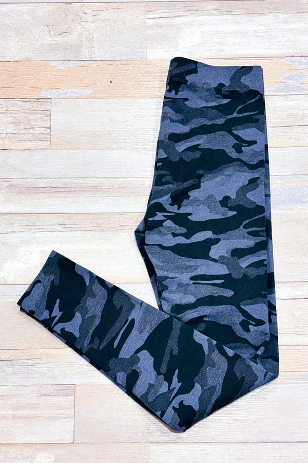 Legging gris et noir motif camouflage seconde main - George- La Penderie du Paradis