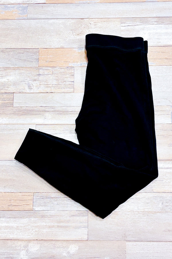 Legging noir en coton seconde main - Grey State- La Penderie du Paradis