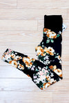 Legging Carole noir fleuri* seconde main - Fait par une maman- La Penderie du Paradis