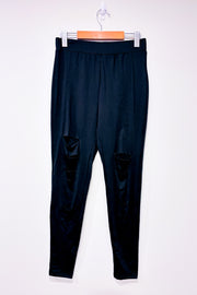 Legging noir troué