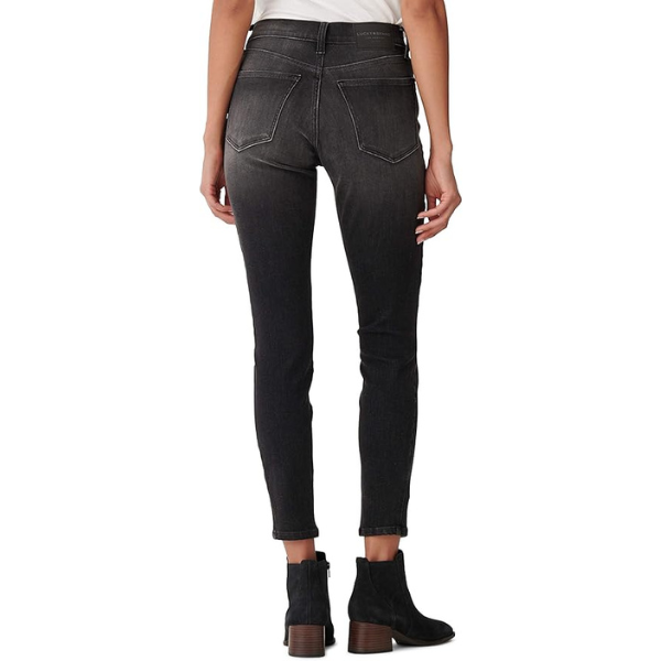 Jeans Bridgette taille haute noir délavé jambe étroite à la cheville (m)-Lucky Brand-La Penderie du Paradis 🕊