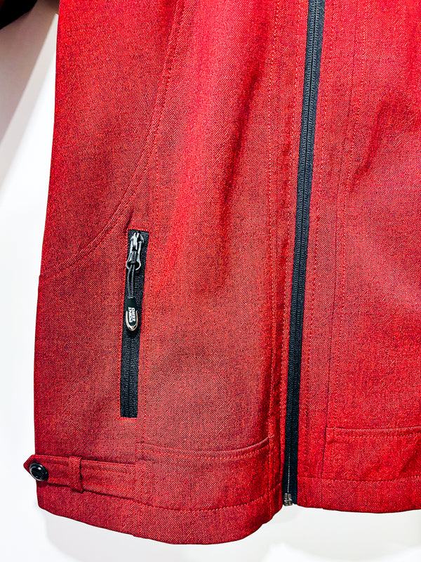 Manteau imperméable rouge chamoiré (m) seconde main Point Zero 