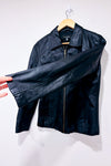 Manteau noir en cuir véritable (m)-Atmosphère-La Penderie du Paradis 🕊