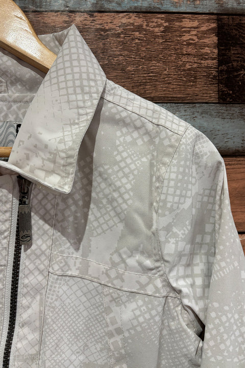 Manteau de printemps imperméable blanc et gris (xs/s) seconde main Surface   