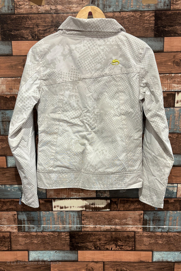 Manteau de printemps imperméable blanc et gris (xs/s) seconde main Surface 