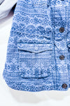 Manteau bleu en jeans et coton ouaté seconde main - Triple Five Soul- La Penderie du Paradis