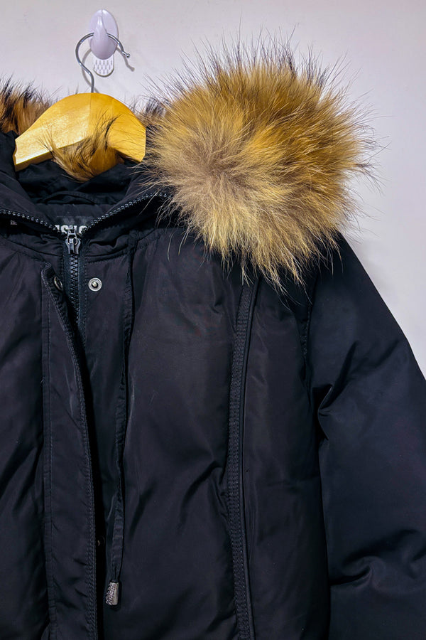 Manteau d'hiver noir puffer rembourré en duvet* seconde main - Flash Geo- La Penderie du Paradis