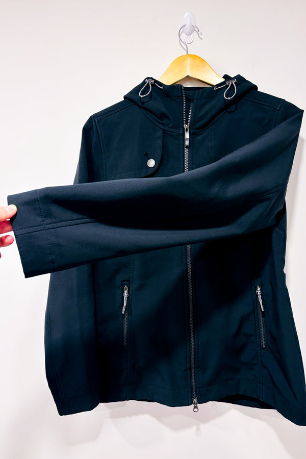 Manteau trench noir style cargo seconde main - Andrew Marc- La Penderie du Paradis