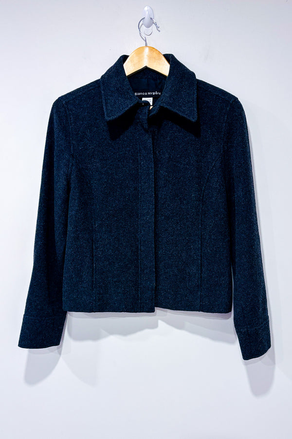 Manteau léger gris en laine seconde main - Bianca Nygård- La Penderie du Paradis