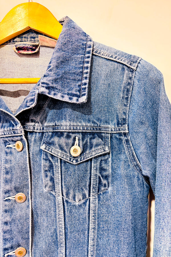 Manteau vintage bleu en jeans seconde main - Nevada- La Penderie du Paradis