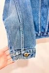 Manteau vintage bleu en jeans seconde main - Nevada- La Penderie du Paradis