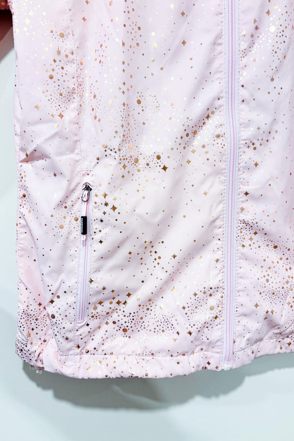 Manteau coupe-vent rose et or scintillant* seconde main - New Balance- La Penderie du Paradis