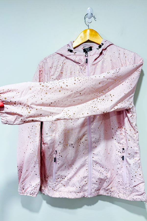 Manteau coupe-vent rose et or scintillant* seconde main - New Balance- La Penderie du Paradis