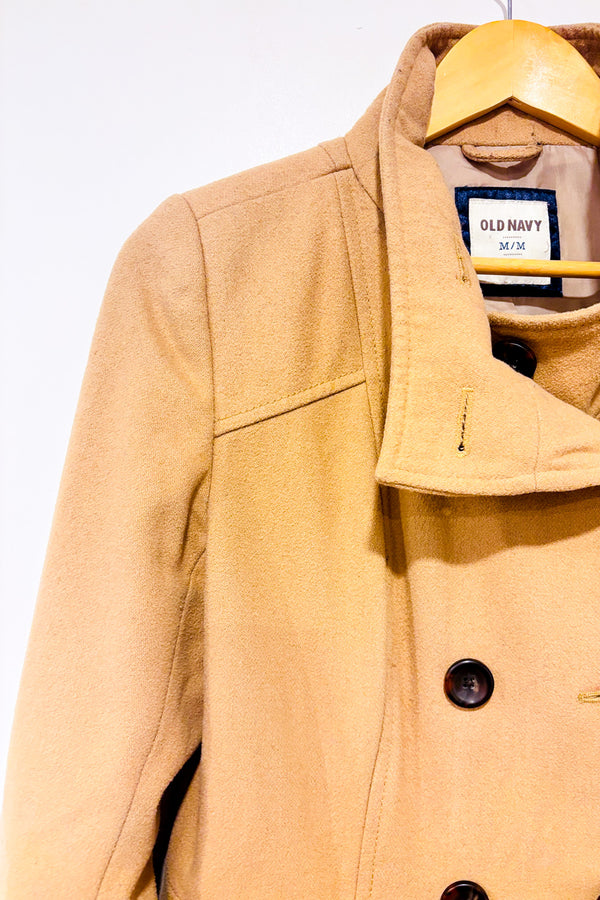 Manteau trench beige en laine seconde main - Old Navy- La Penderie du Paradis