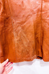 Veste en cuir véritable taupe à zip* seconde main - Vera Pelle- La Penderie du Paradis