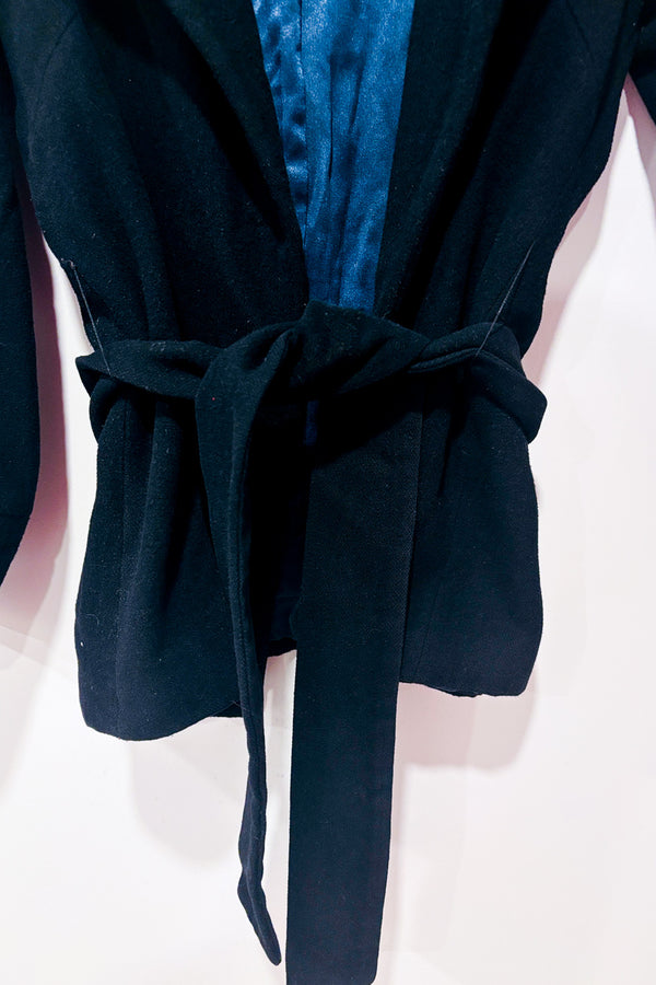 Manteau noir en laine à nouer* seconde main - Bedo- La Penderie du Paradis